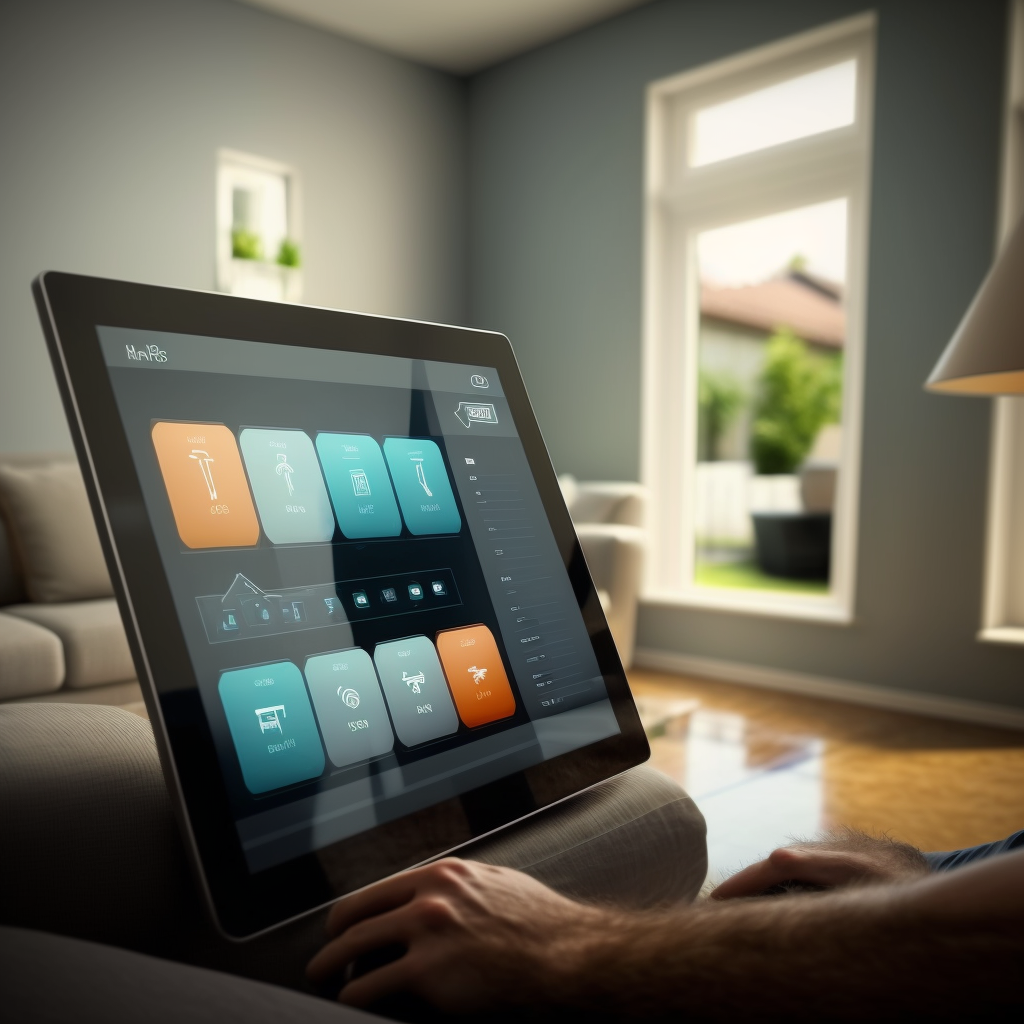 A customer using the NexaHub home automation system